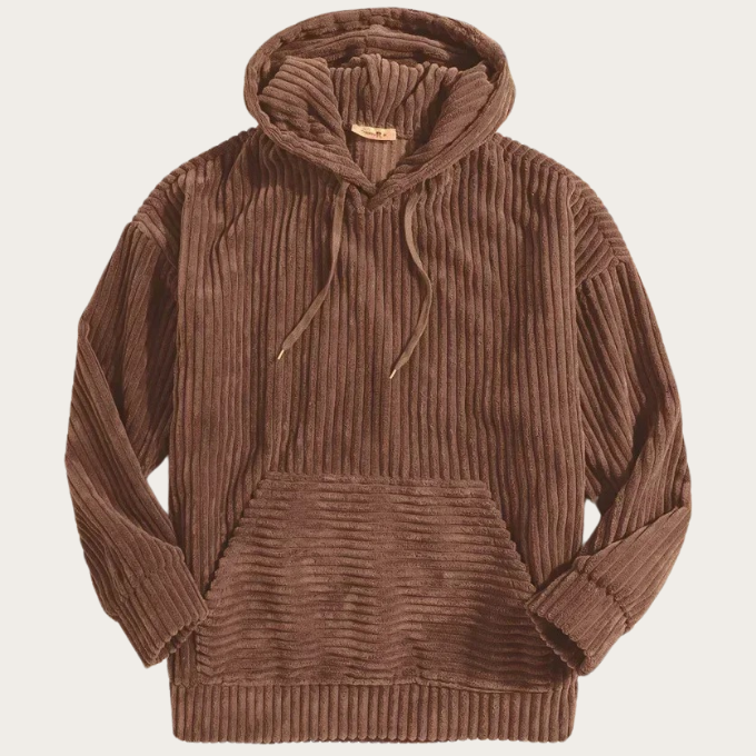 Sudadera con capucha de pana de madera