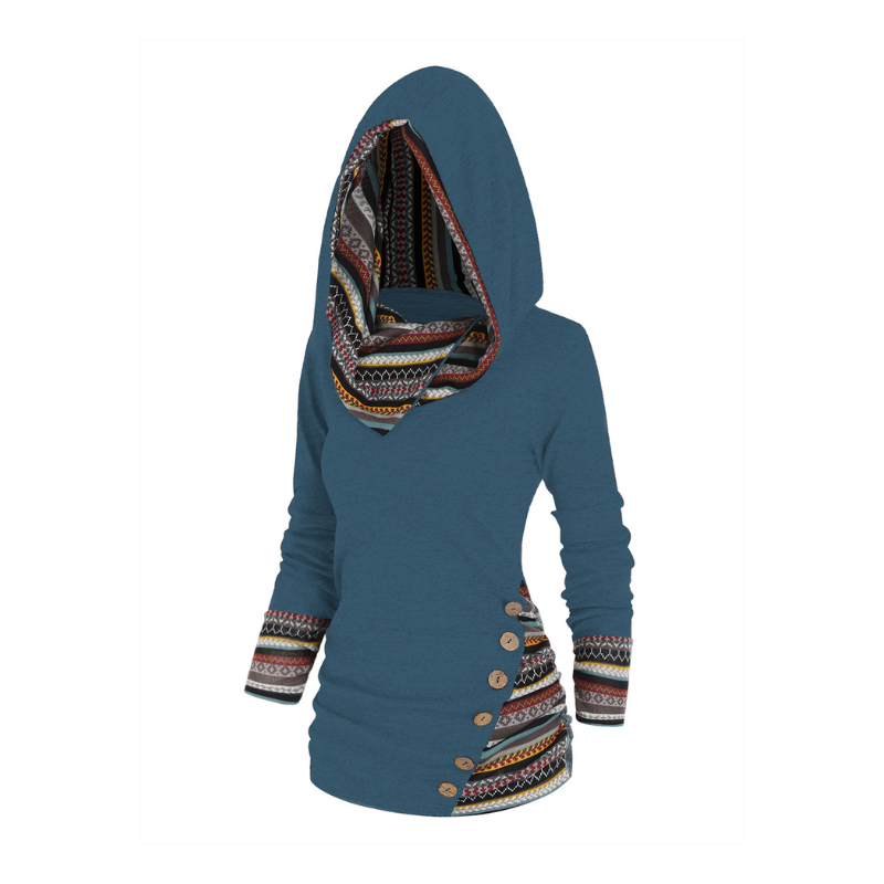 SIERRA Boho Patchwork Hoodie