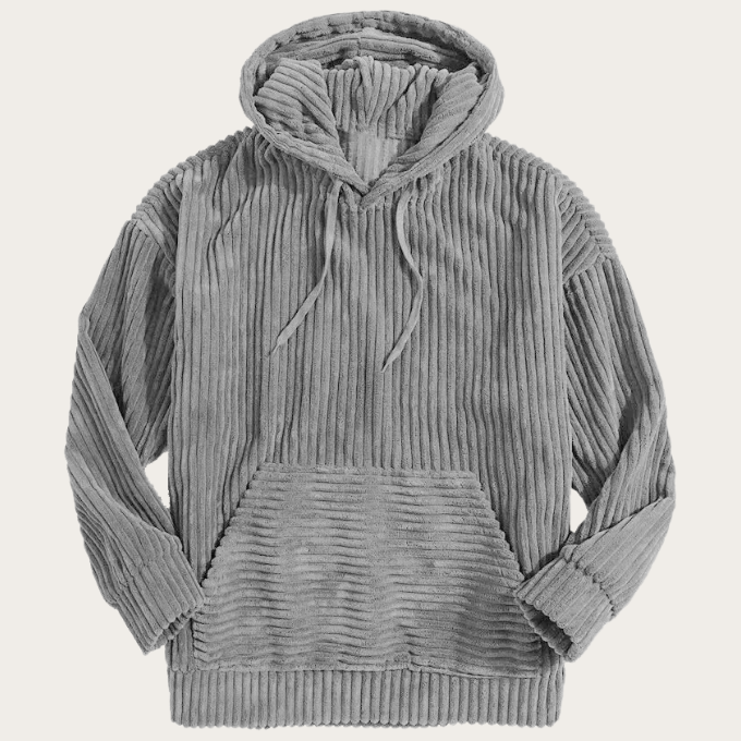 Sudadera con capucha de pana de madera