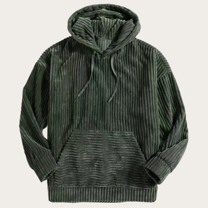Sudadera con capucha de pana de madera