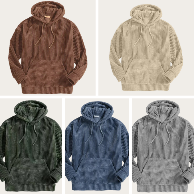 Sudadera con capucha de pana de madera