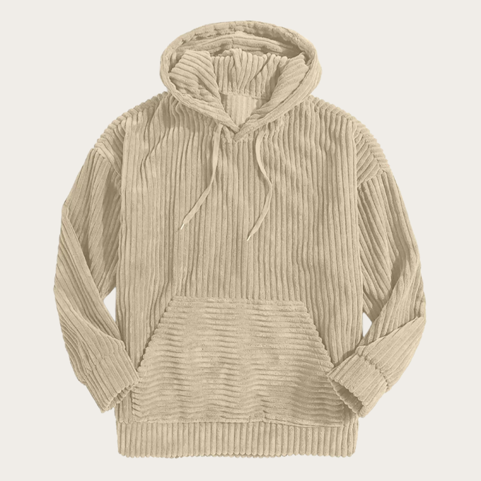 Sudadera con capucha de pana de madera