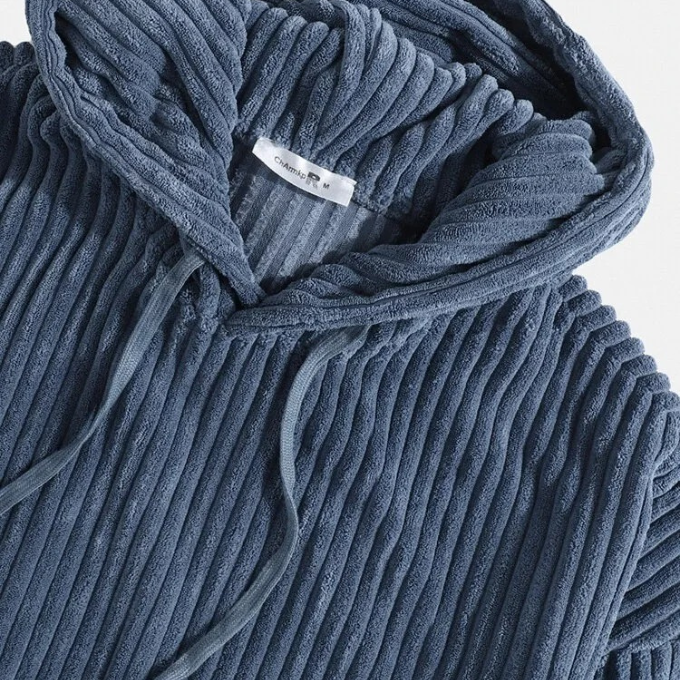 Sudadera con capucha de pana de madera