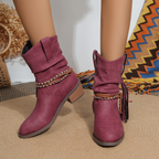 Botas de tobillo de borla de rodeo