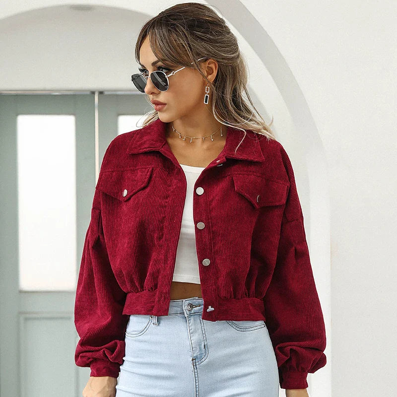 Chaqueta de pana de ashbourne recortada