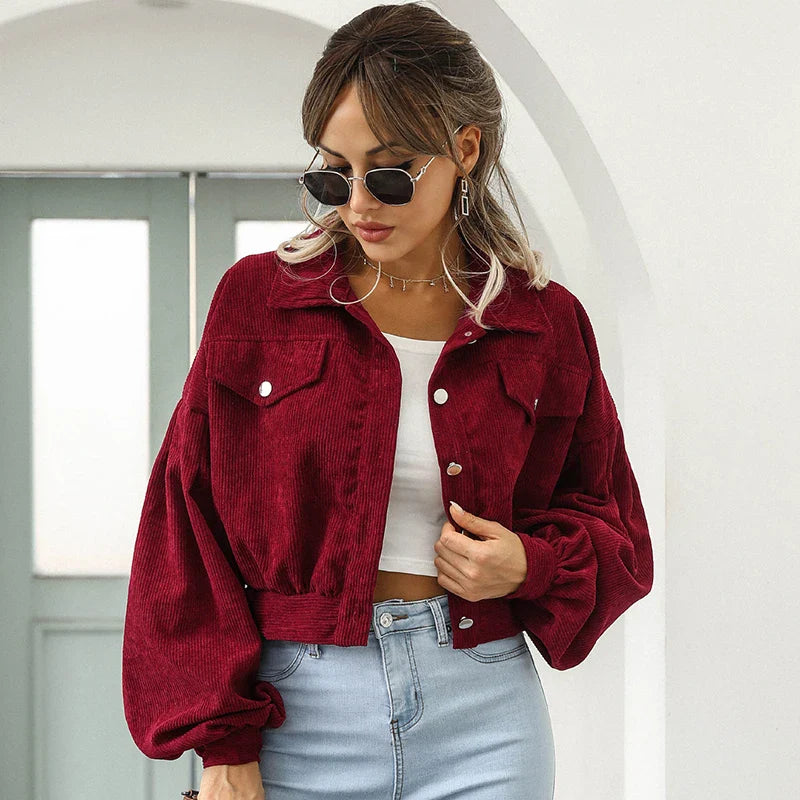 Chaqueta de pana de ashbourne recortada