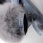 Chaqueta de mezclilla de cuello de piel monroe